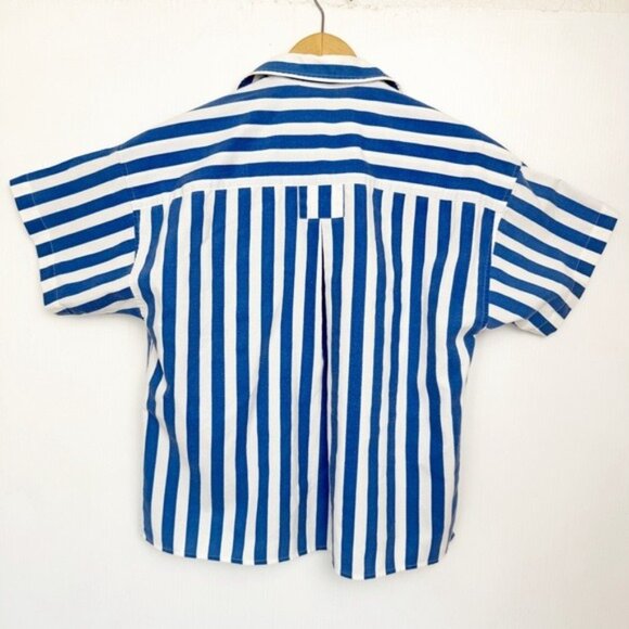 Lee Blue & White Striped Resort Shirt Relaxed boxy fit 1size 0 - Picture 4 of 10